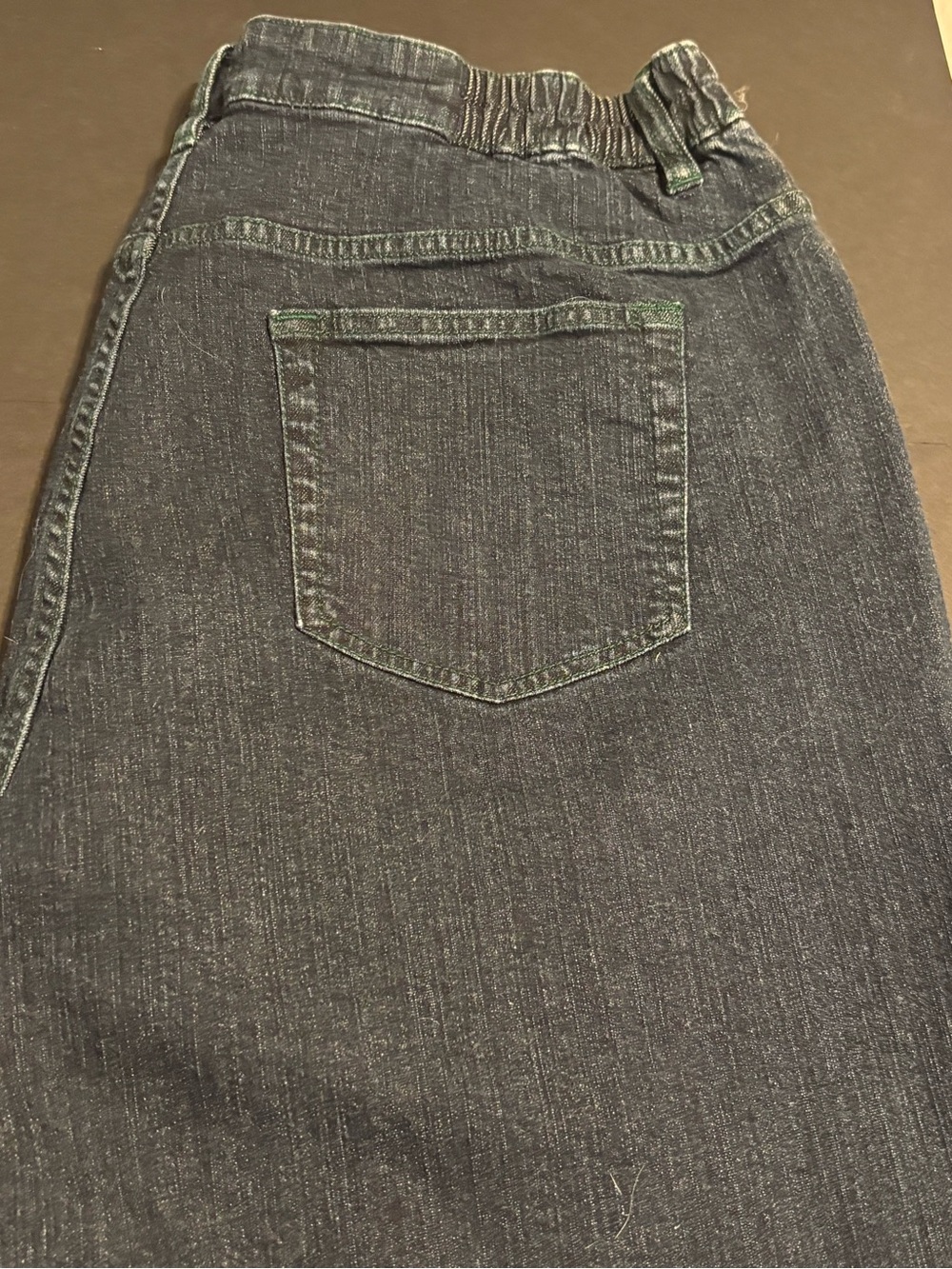 NWOT Denim & Co. 5-Pocket Dark Wash Stretch Jeans Side Elastic Waist Plus 1X